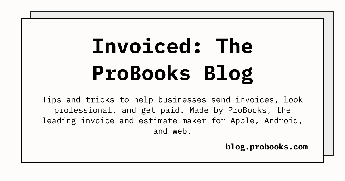 Invoiced the probooks blog